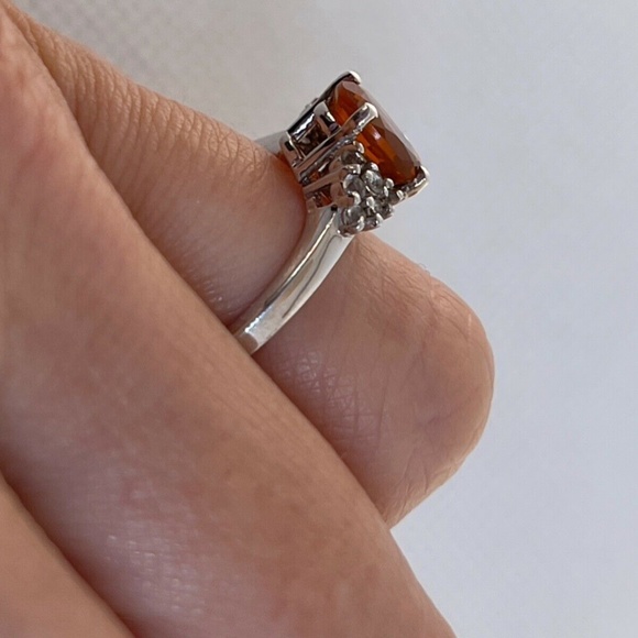Natural Fire Opal Ring Sterling Silver Size 6 - Picture 4 of 6